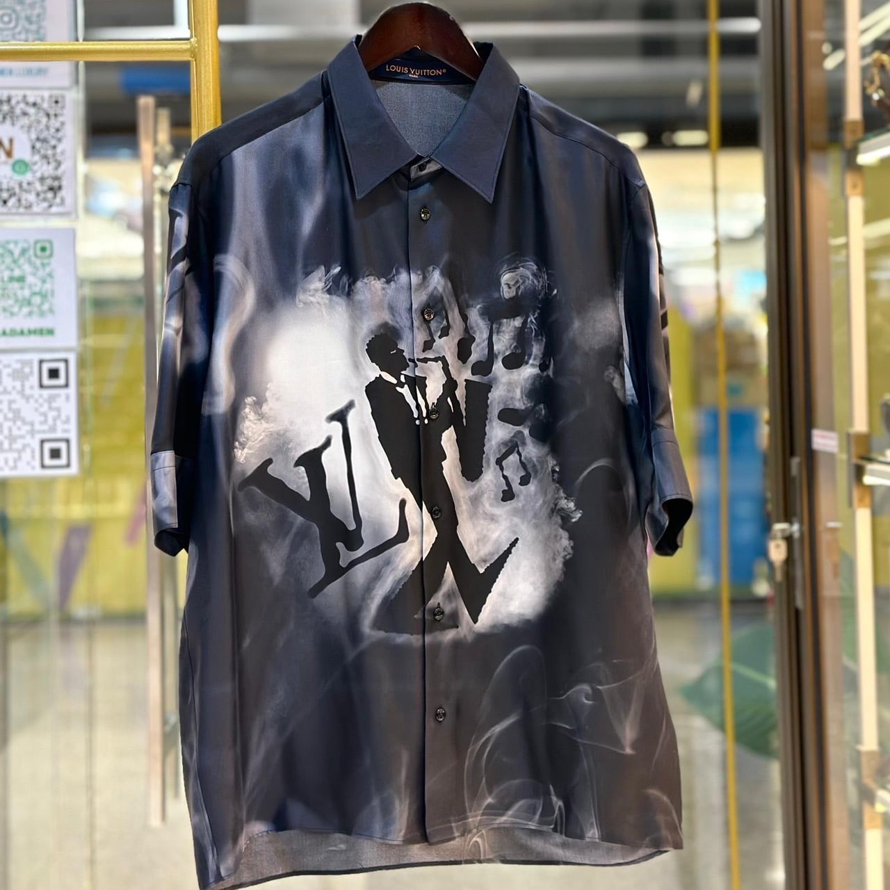 LOUIS VUITTON LV Jazzman Print Short-Sleeved Silk Shirt
