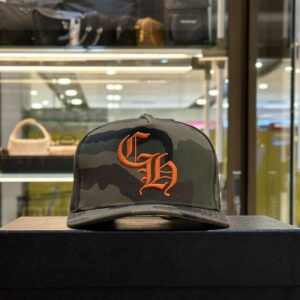 CHROME HEARTS Orange CH Embroidered Camo Cap