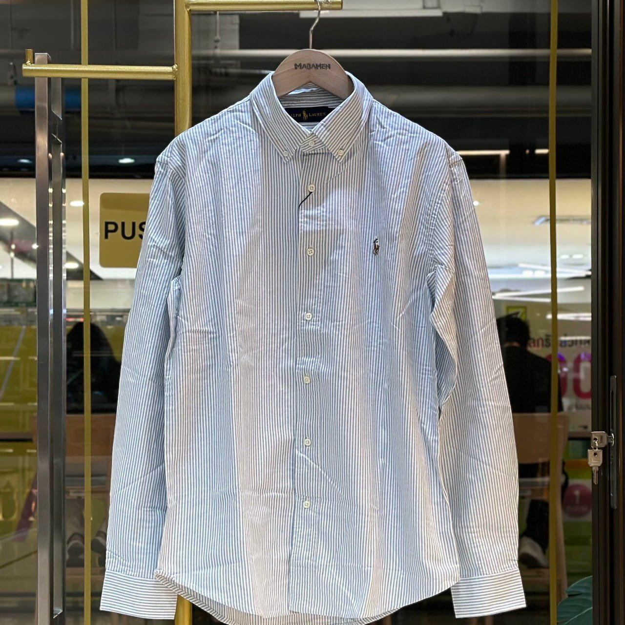 POLO RALPH LAUREN Color Pony Striped Long-Sleeved Shirt White Ash