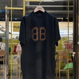 BALENCIAGA Bleached BB Crypto Artwork Oversized T-Shirt