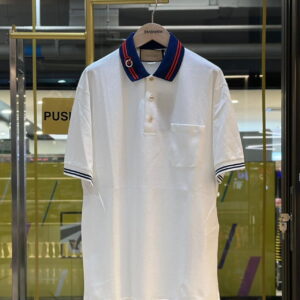 GUCCI Interlocking G Web Collar Polo Shirt