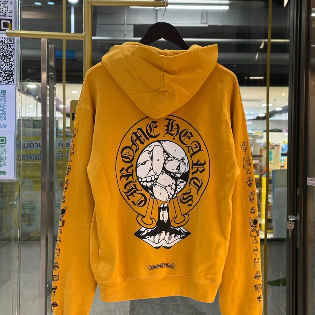 Chrome Hearts Yellow Hoodie Matty Boy Symbols Printed