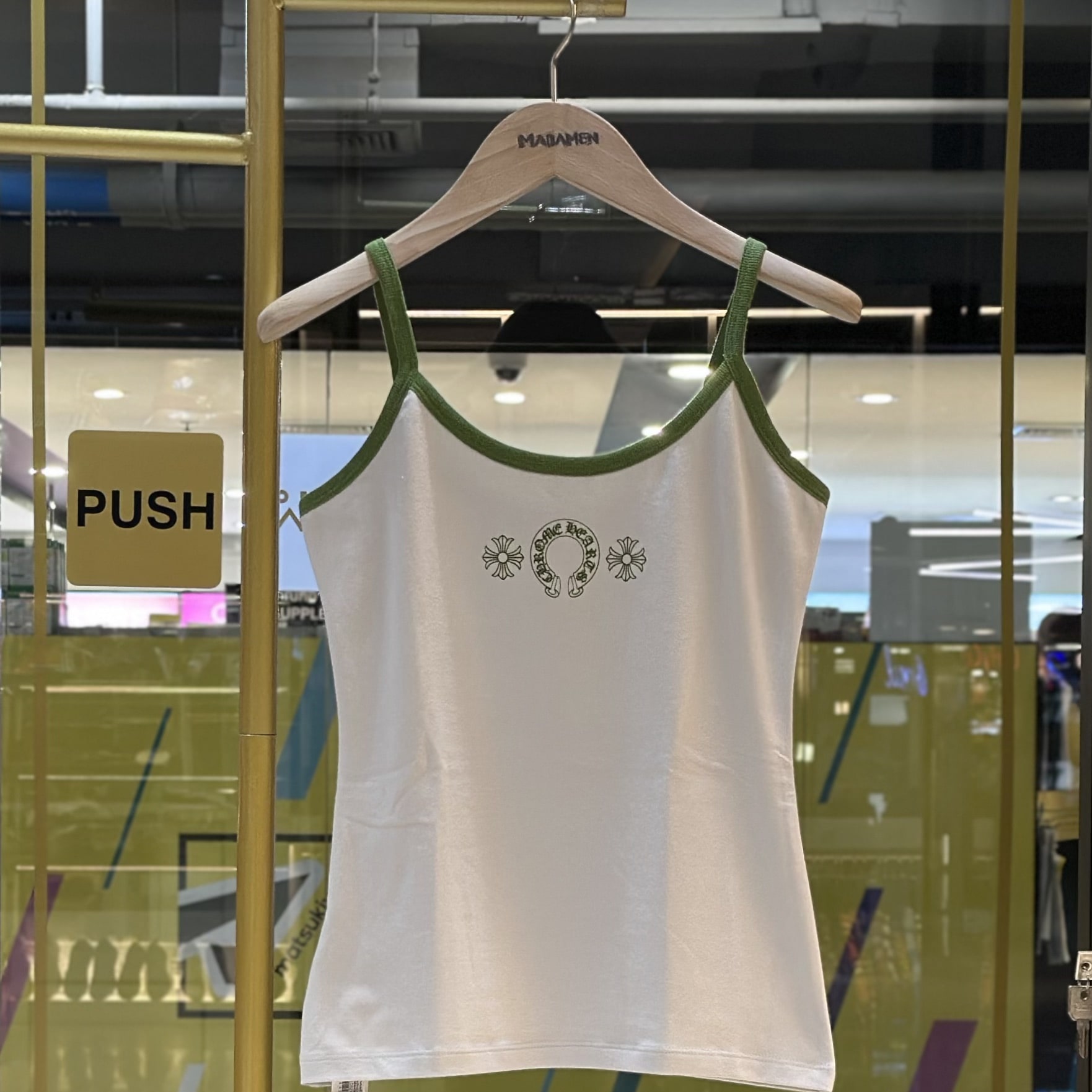 CHROME HEARTS Green Strap Camisole (1)