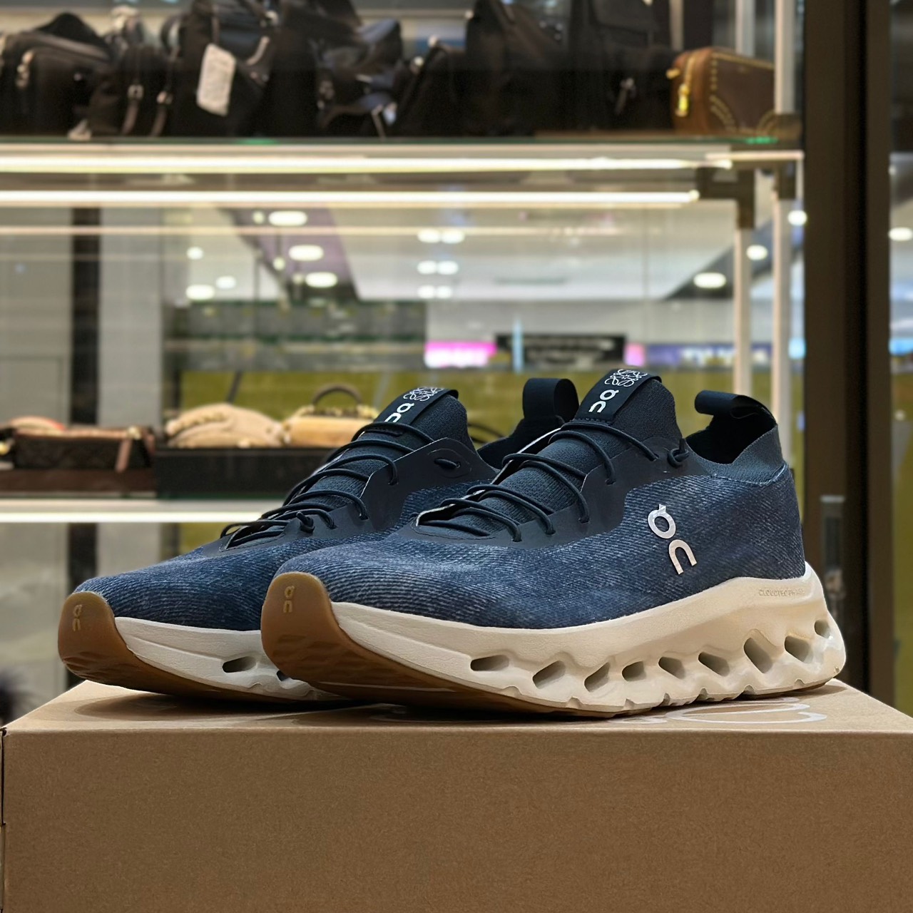 LOEWE x ON Denim Print Cloudtilt Sneakers Blue (1)