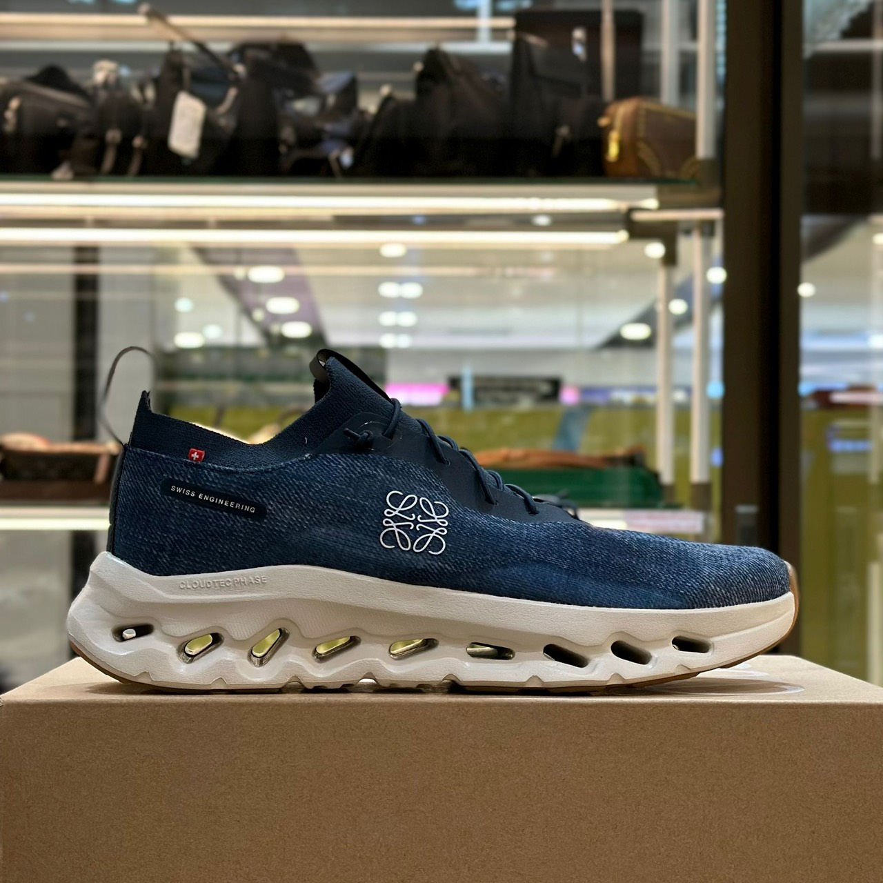 LOEWE x ON Denim Print Cloudtilt Sneakers Blue (2)