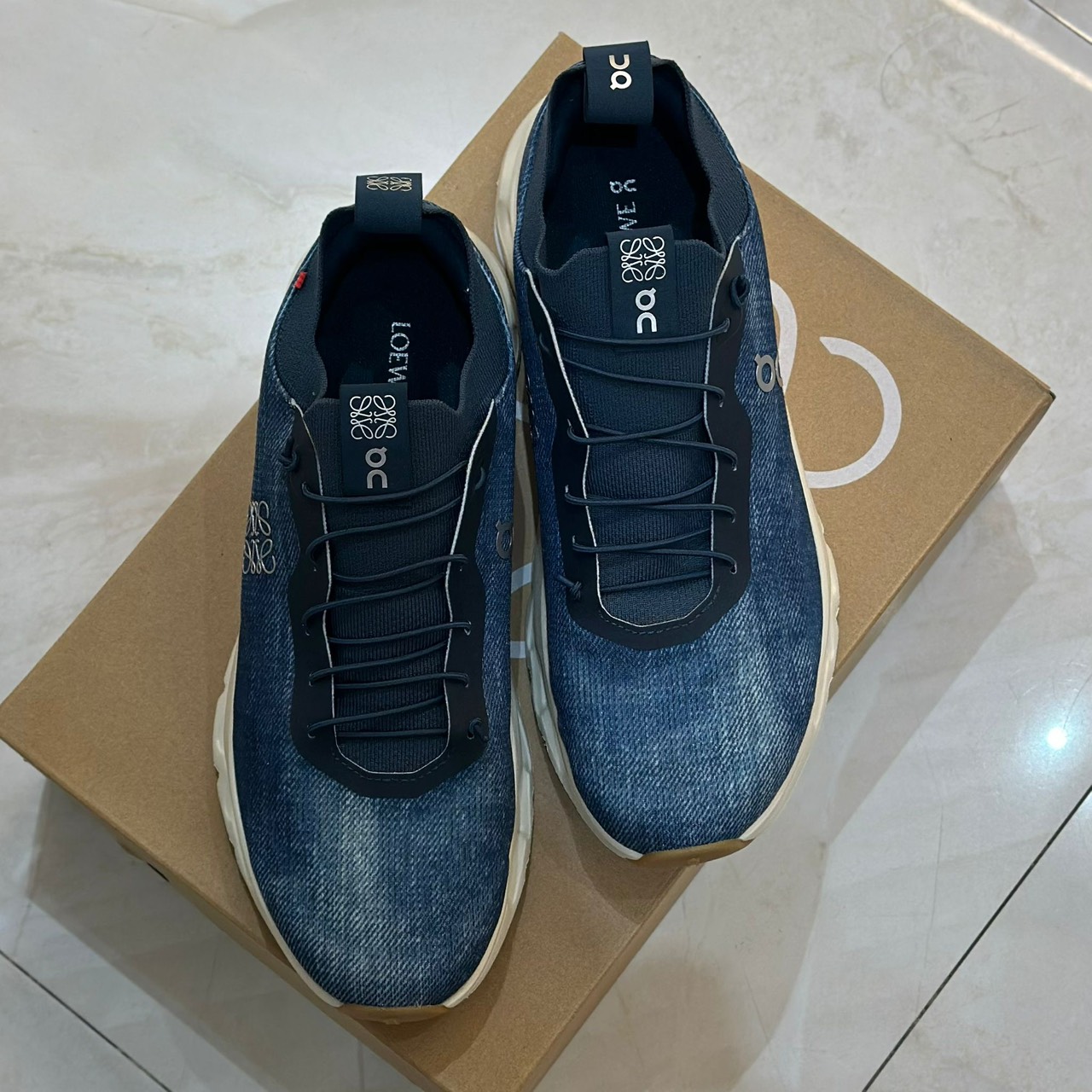 LOEWE x ON Denim Print Cloudtilt Sneakers Blue (3)