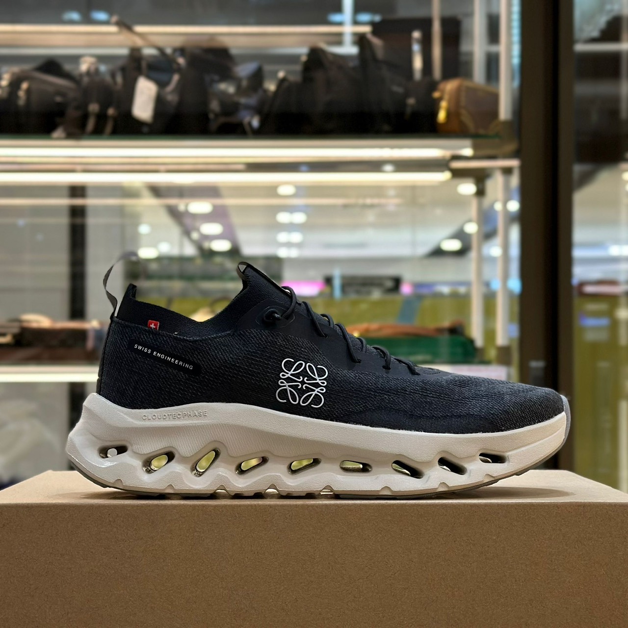 LOEWE x ON Denim Print Cloudtilt Sneakers Grey (2)