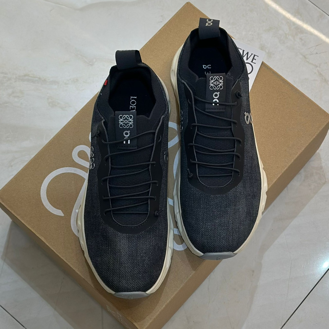 LOEWE x ON Denim Print Cloudtilt Sneakers Grey (3)