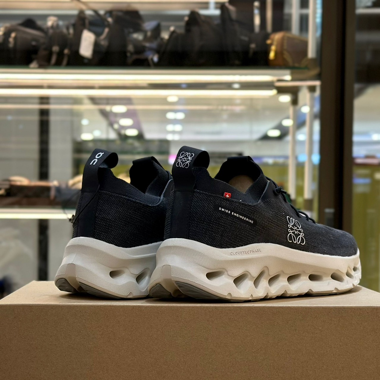 LOEWE x ON Denim Print Cloudtilt Sneakers Grey (4)