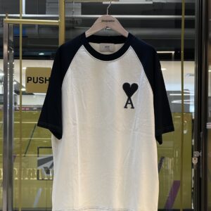 AMI de Coeur Two-Tone Flannel Double Patch Cotton T-Shirt