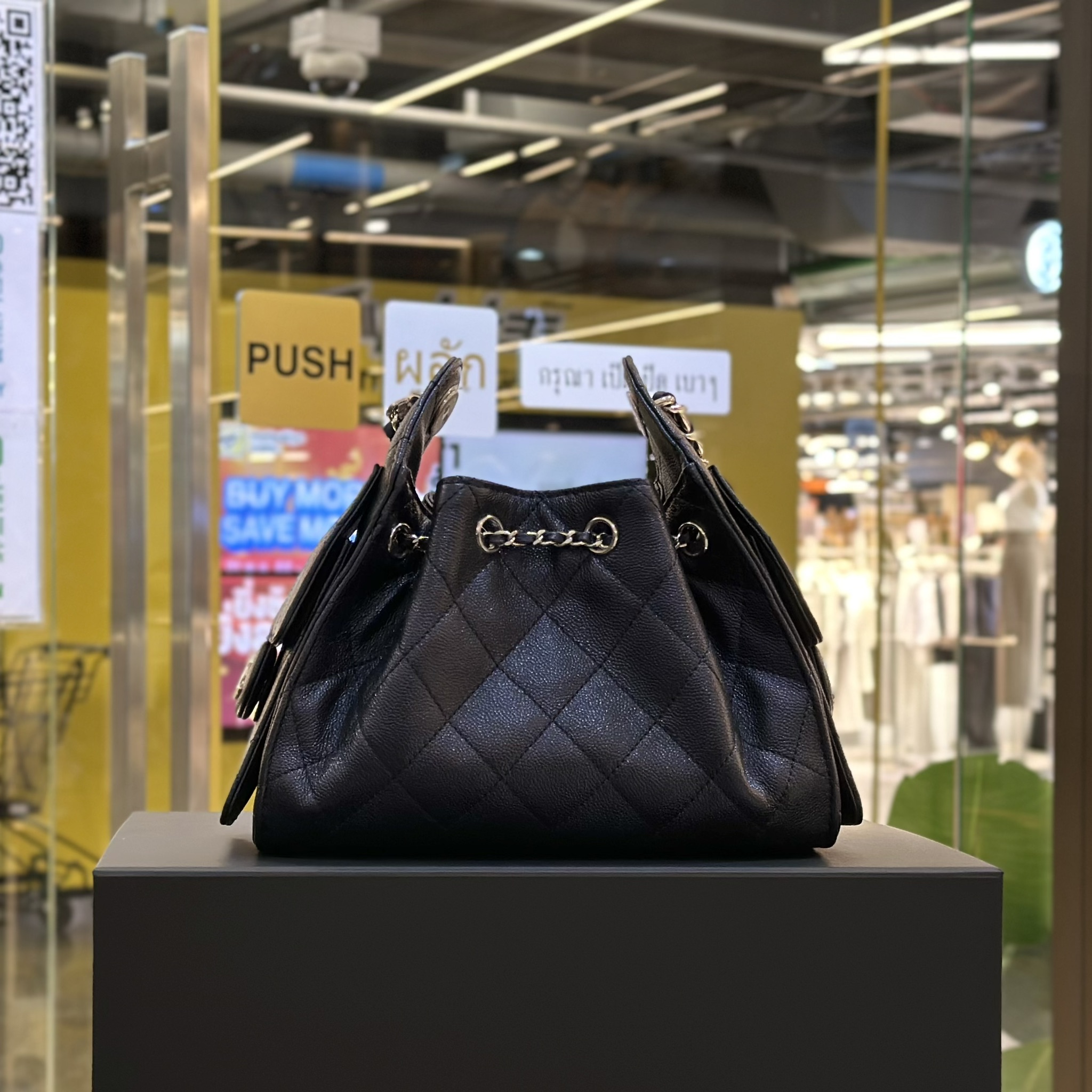 CHANEL 25 Grained Calfskin & Silver-Tone Metal Mini Handbag Navy (3)