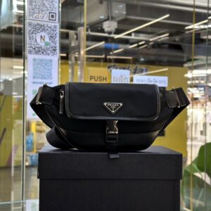 PRADA Re-Nylon and Saffiano Leather Belt Bag