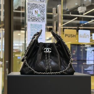 CHANEL 25 Grained Calfskin & Silver-Tone Metal Mini Handbag