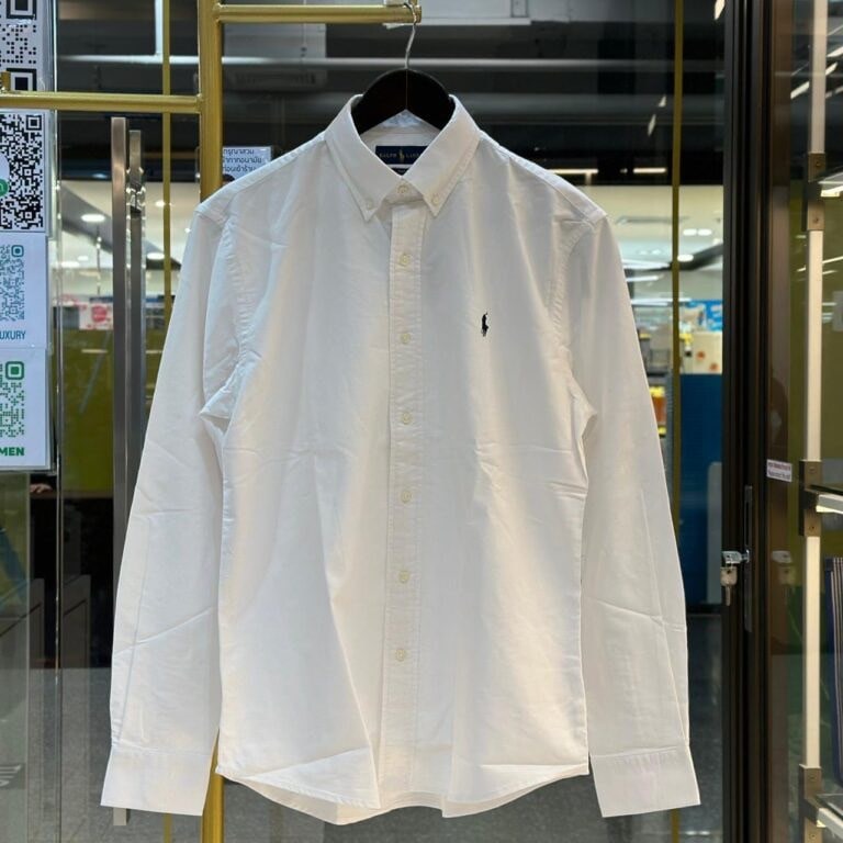 POLO RALPH LAUREN Small Pony Embroidered Long-Sleeved Shirt Creamy White