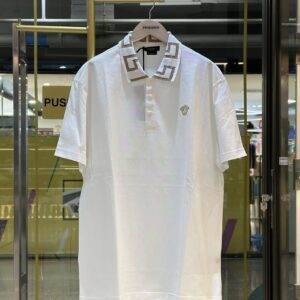 VERSACE Maze Collar Medusa Embroidered Polo Shirt