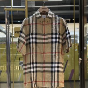 BURBERRY Linen Check Short-Sleeved Shirt