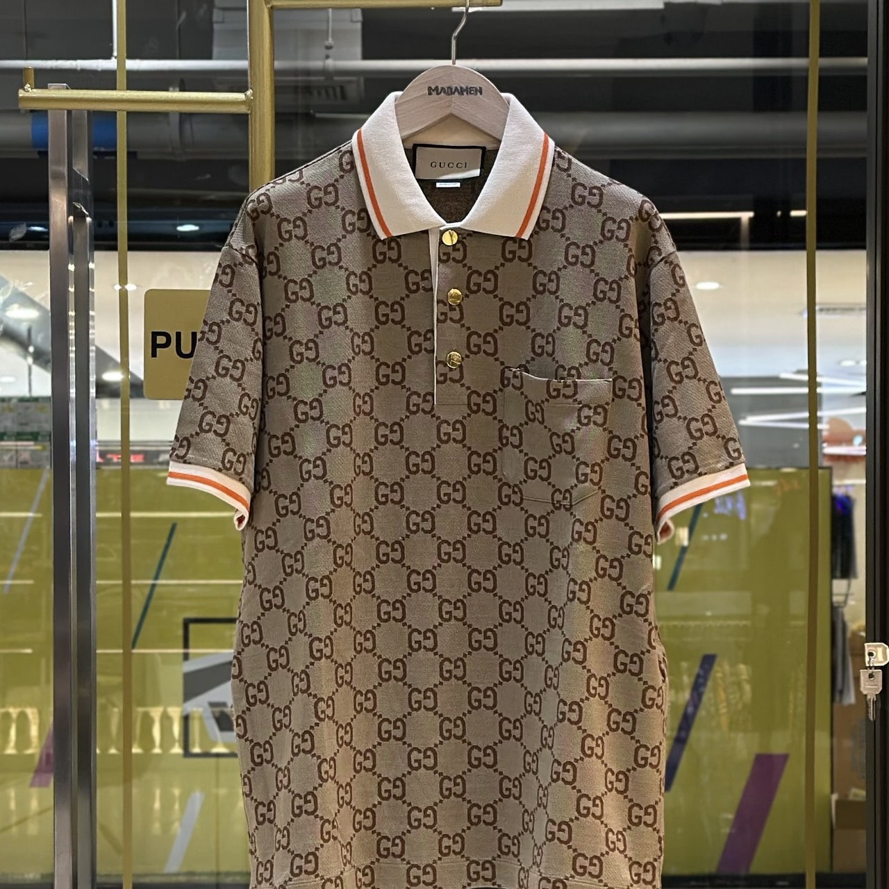 GUCCI GG Cotton Silk Polo Shirt