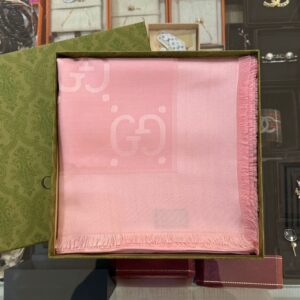 GUCCI GG Jacquard Silk Wool Shawl Scarf
