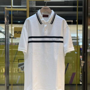 GUCCI Striped Collar Polo Shirt