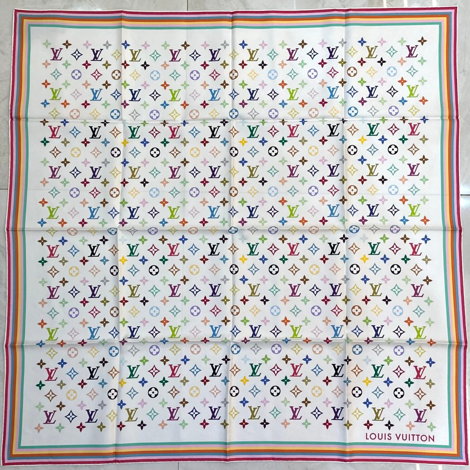 Multi Colo Monogram LV x TM Monogram Multicolor Square 90 Scarf