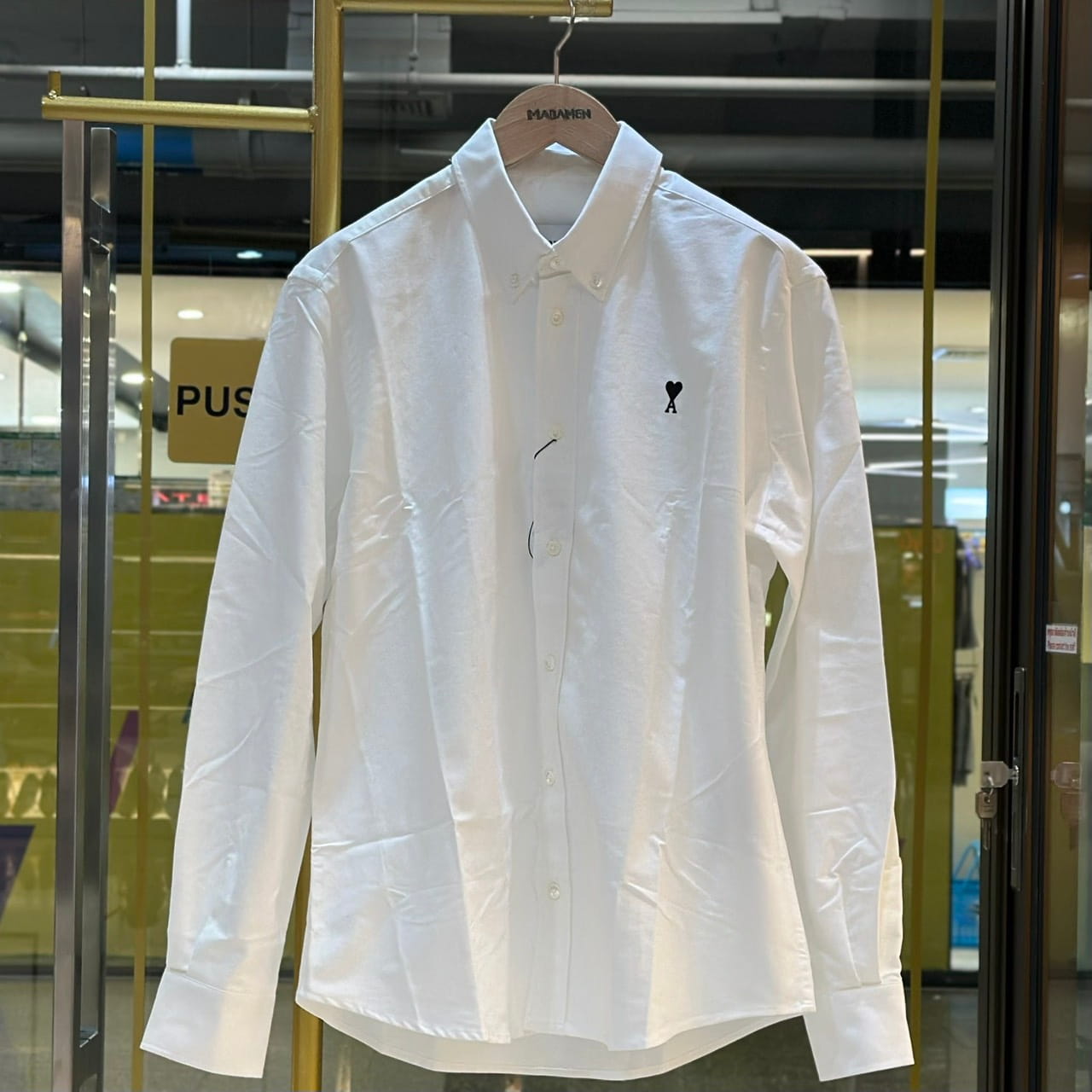 AMI de Coeur White Cotton Long-Sleeved Shirt