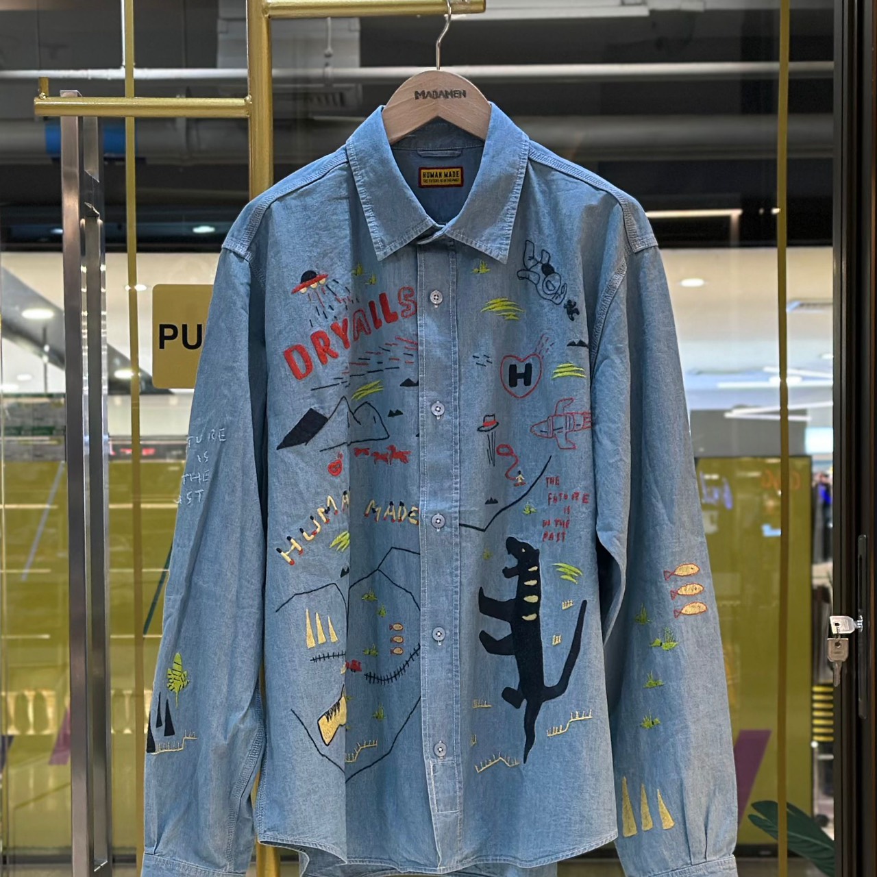 HUMAN MADE Embroidered Chambray Shirt (1)
