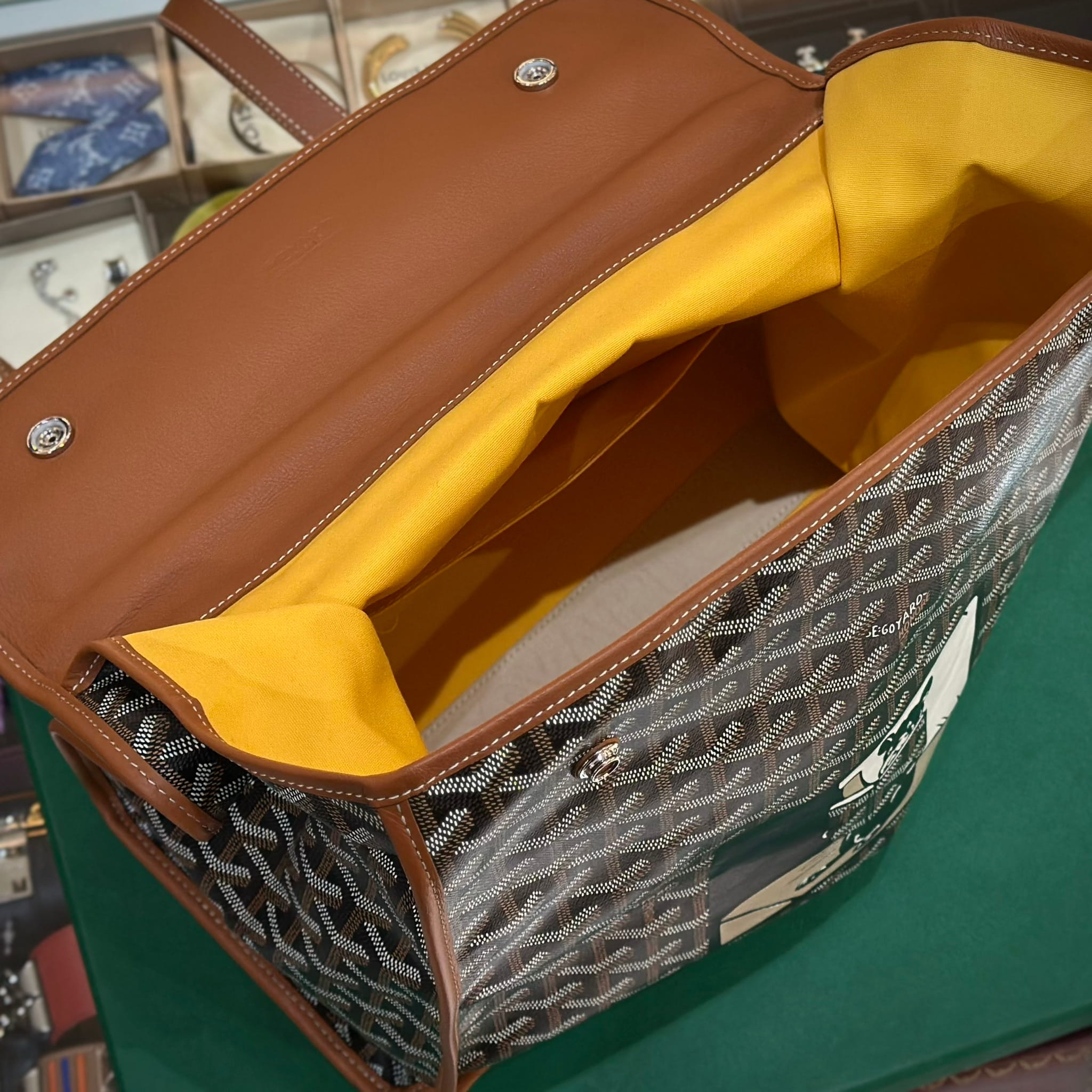 GOYARD Hulot Dans Le Train Saint Léger Backpack Black Tan (3)