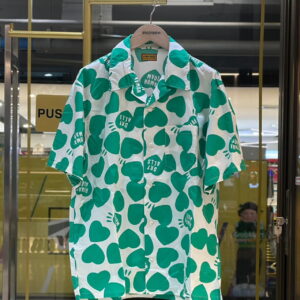 HUMAN MADE Green Heart Logo Pattern Short-Sleeved Shirt