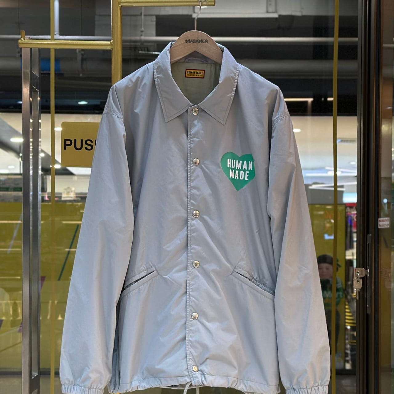 HUMAN MADE Heart Logo Coach Jacket Grey (1)