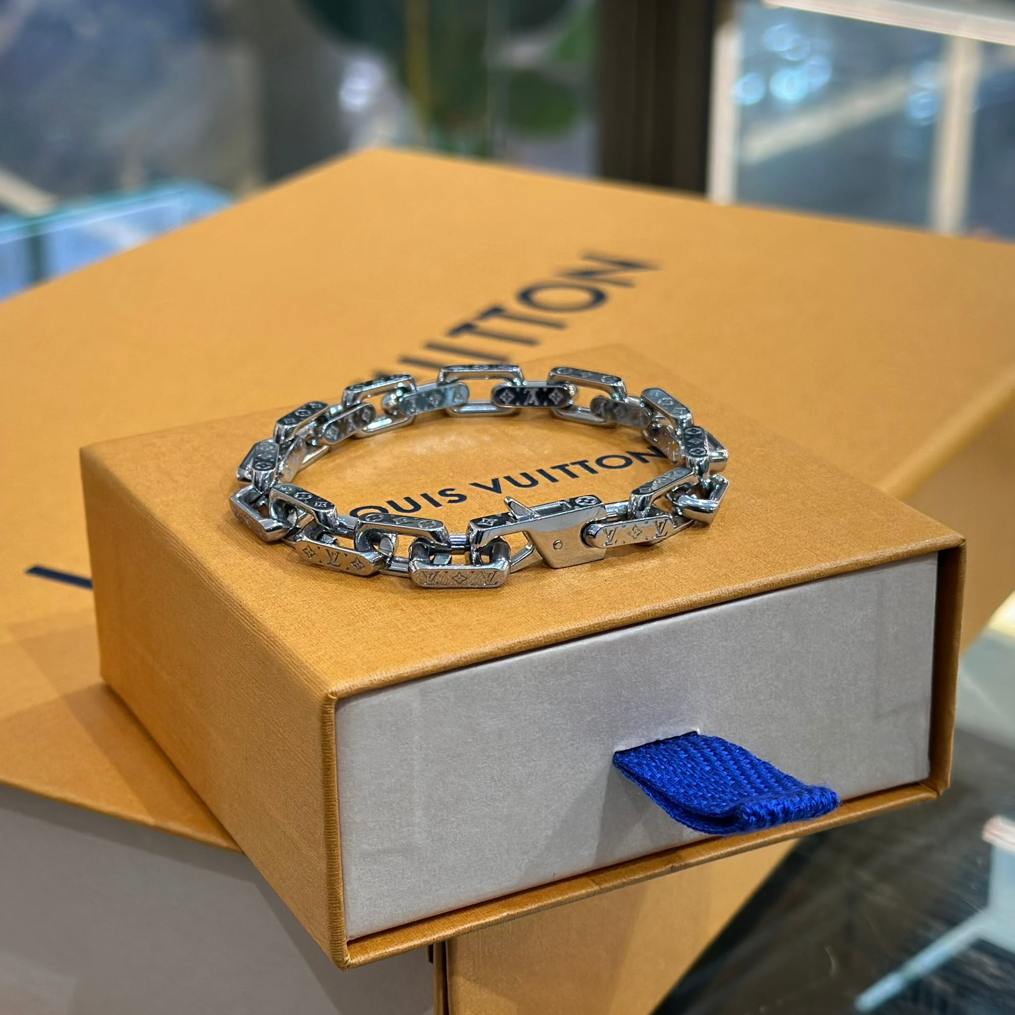 LOUIS VUITTON Mini Monogram Chain Bracelet (1)