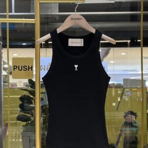 AMI de Coeur Black Cotton Women Tank Top