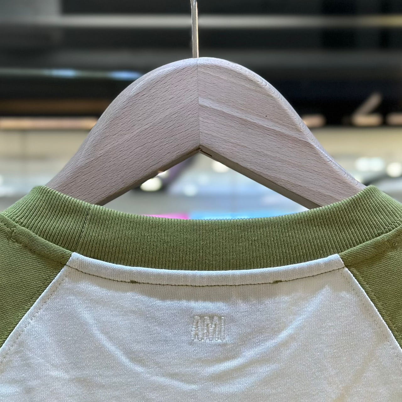 AMI de Coeur Knitted Patch T-Shirt Matcha (2)