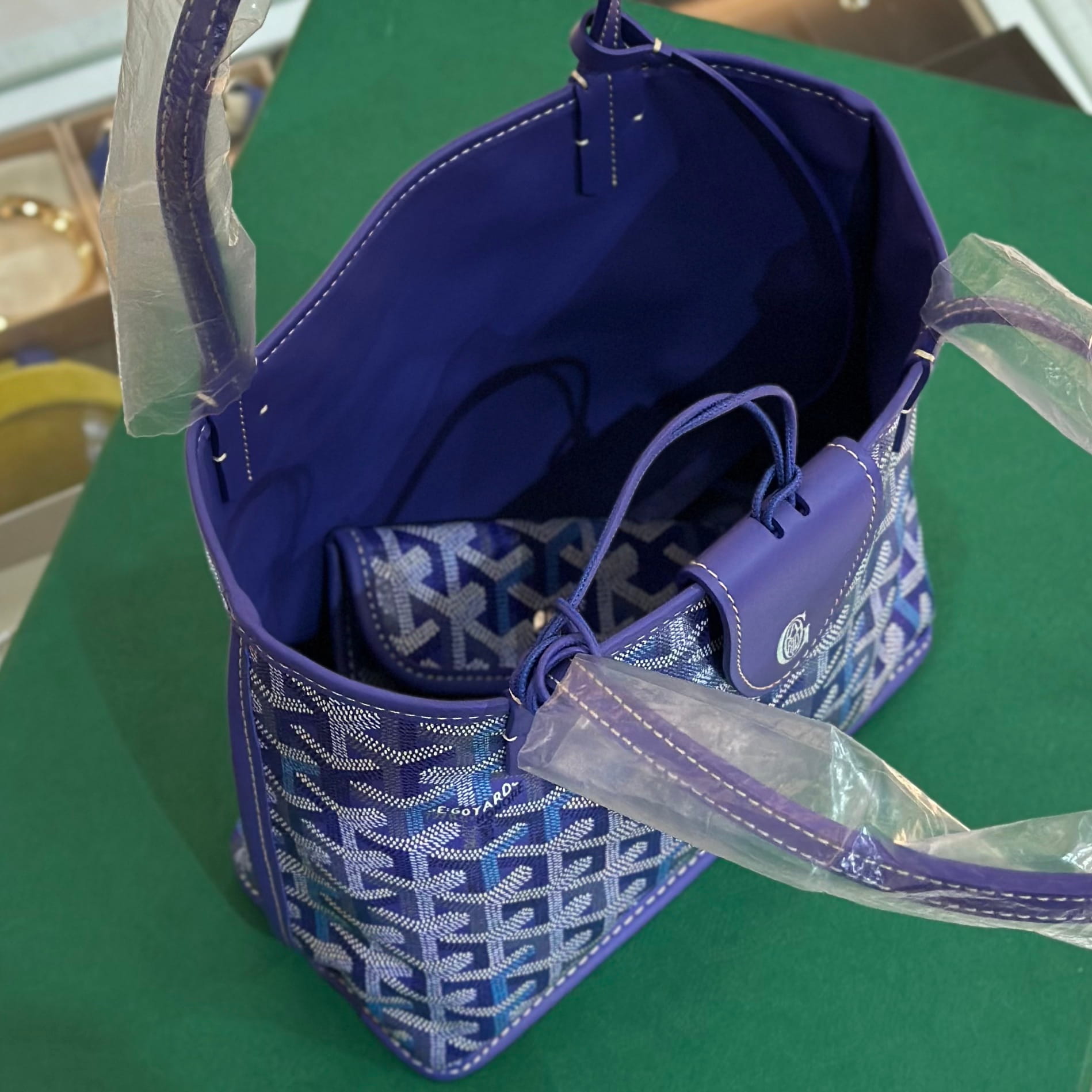 GOYARD 2026 Limited Edition Multicolored Anjou Mini Bag Blueberry Purple (2)