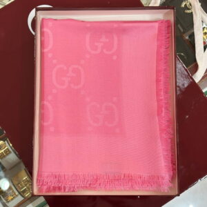 GUCCI GG Jacquard Silk Wool Shawl Scarf