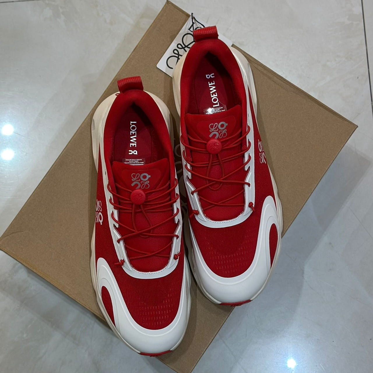 LOEWE x ON Cloudsolo Sneakers Red Eggshell (3)
