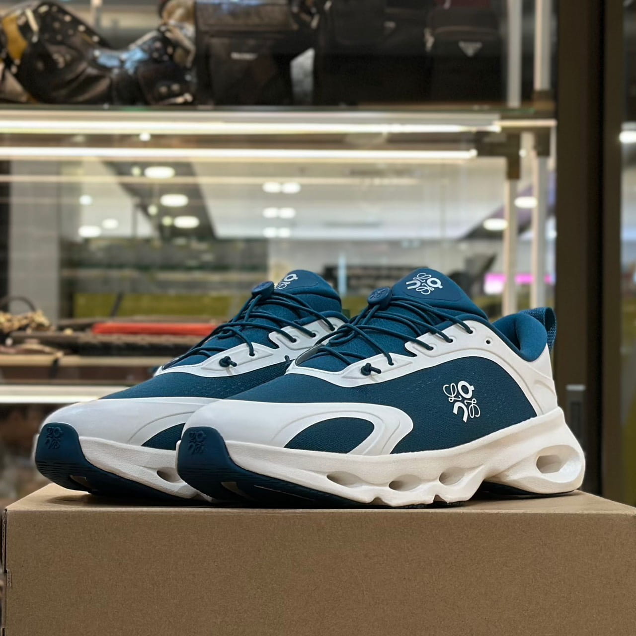 LOEWE x ON Cloudsolo Sneakers Teal Eggshell (1)