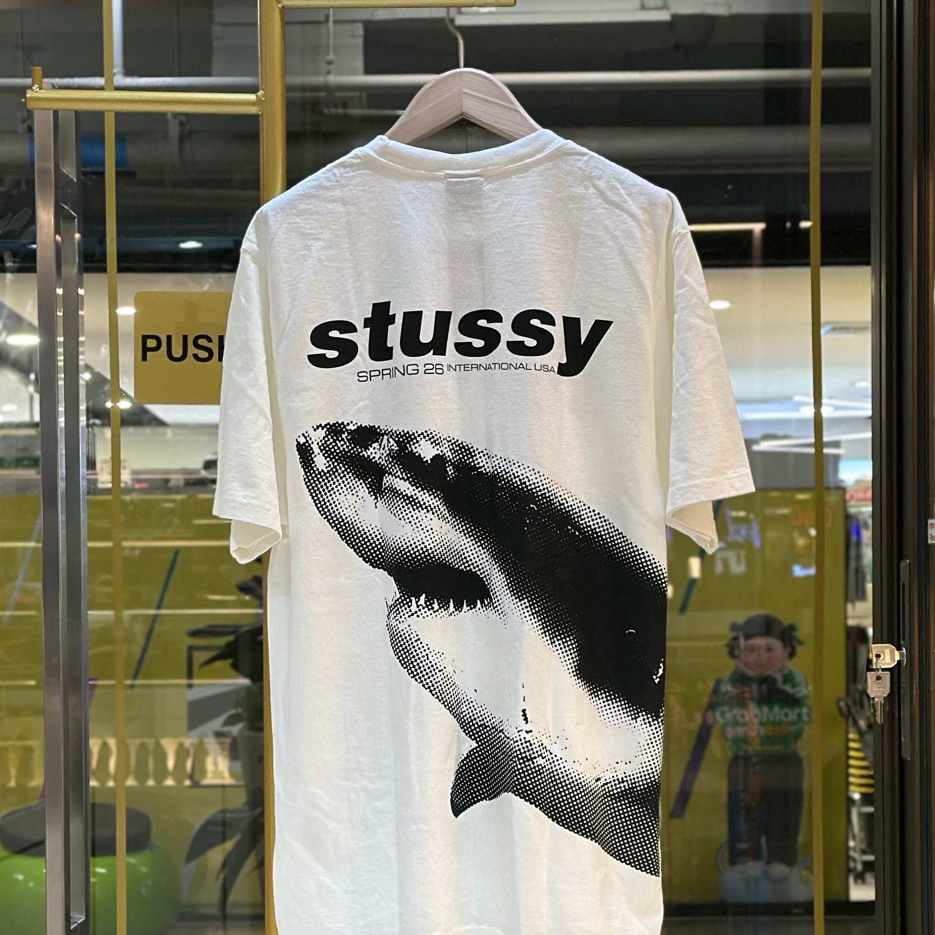 STUSSY Shark Pigment Dyed T-Shirt White (2)