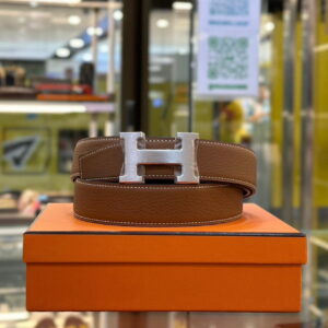 HERMES H Silver Buckle 32 mm Reversible Belt