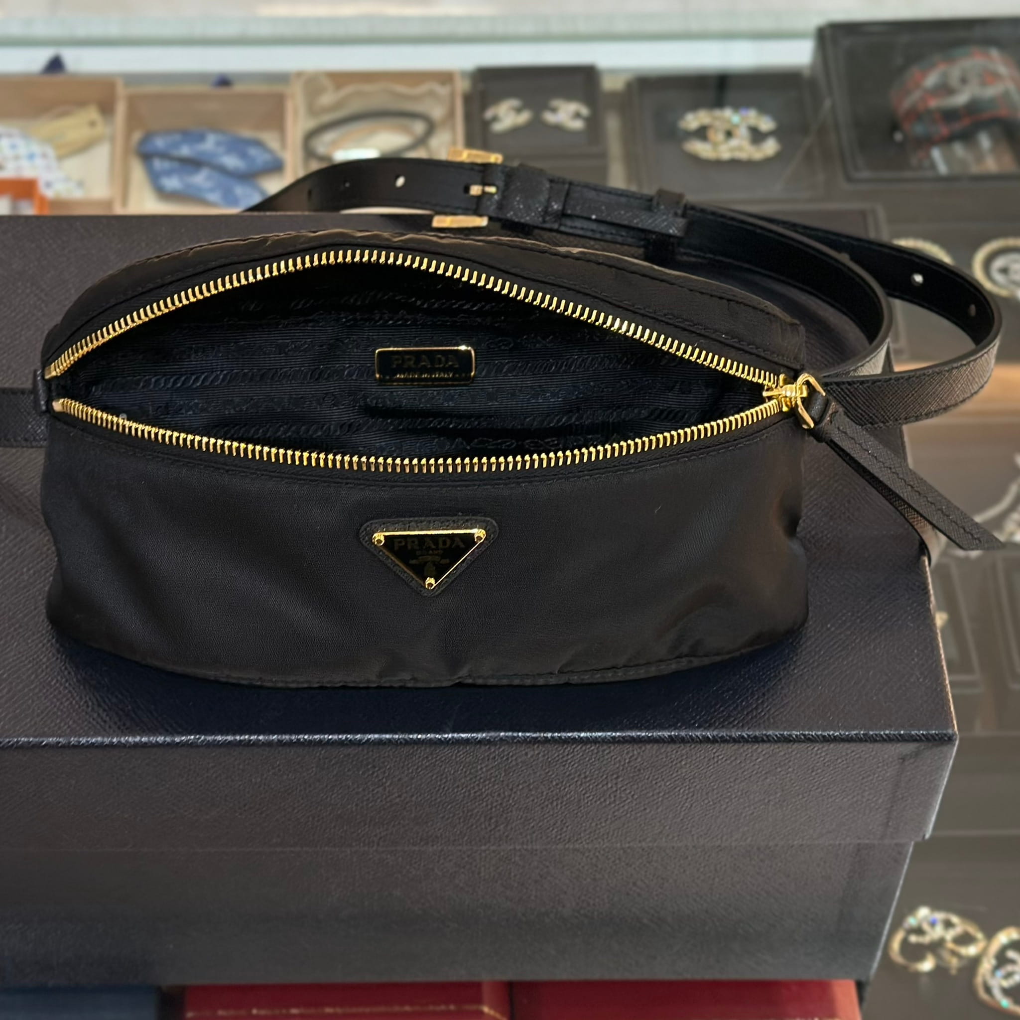PRADA Re-Nylon and Saffiano Leather Belt Bag (3)