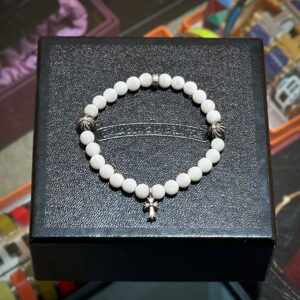 CHROME HEARTS Cross Pendant Stone Bead Bracelet