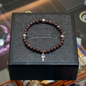 CHROME HEARTS Dagger Pendant Stone Bead Bracelet