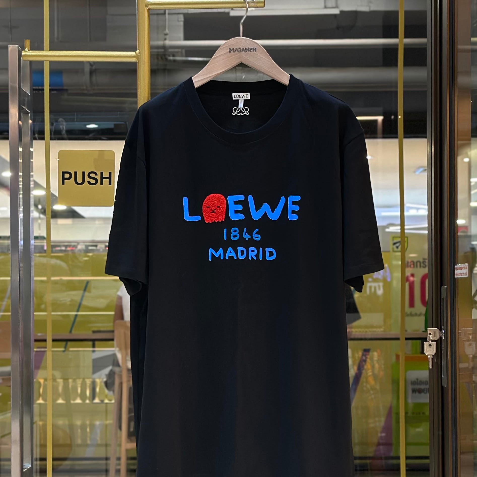 LOEWE 180th Anniversary Lion Mane Logo Embroidered T-Shirt Black (1)