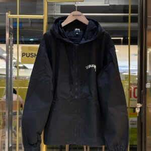 STUSSY Signature Logo Print Hooded Jacket