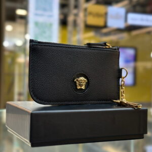 VERSACE Medusa Emblem Zip Card Holder