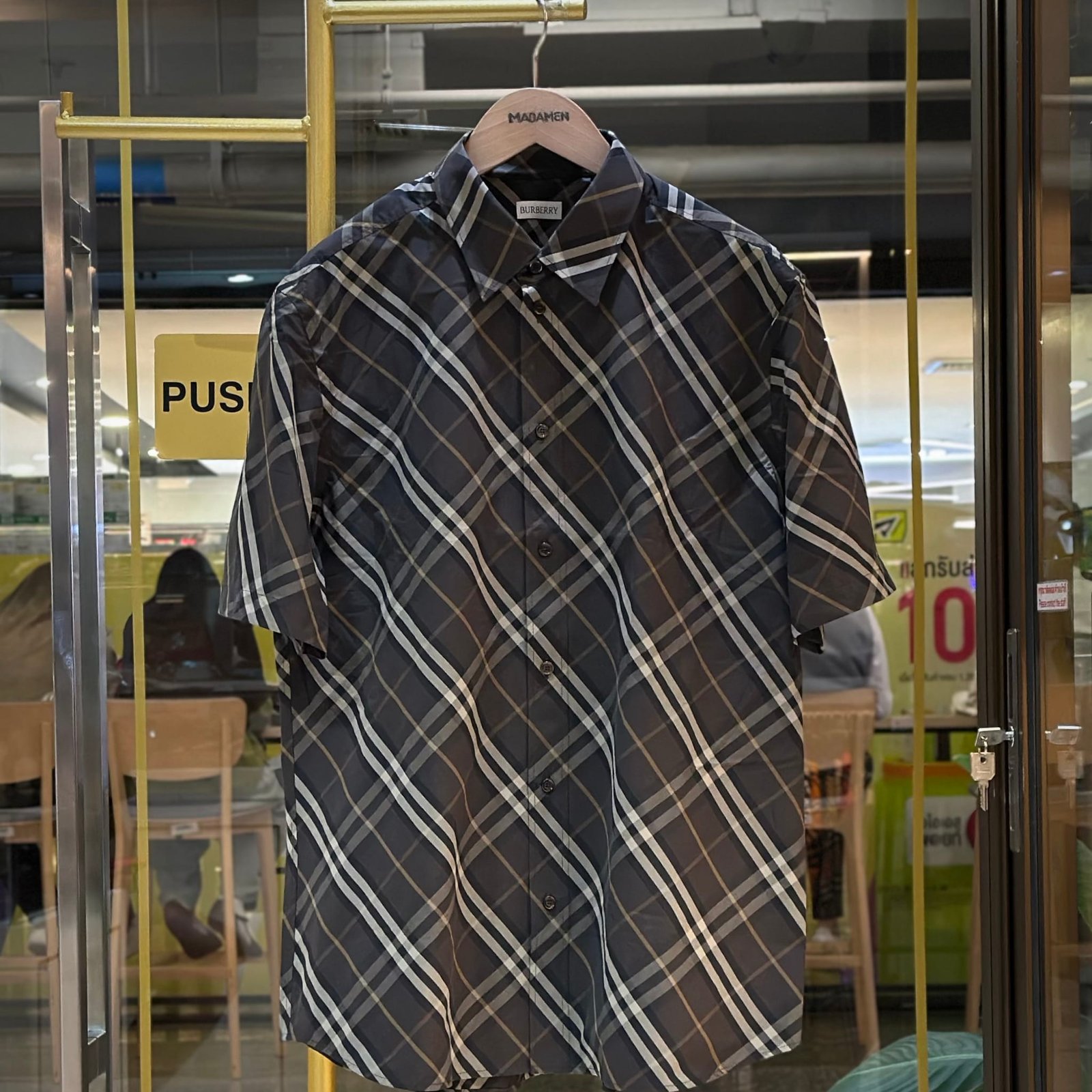 BURBERRY Robert Check Short-Sleeved Shirt Truffle