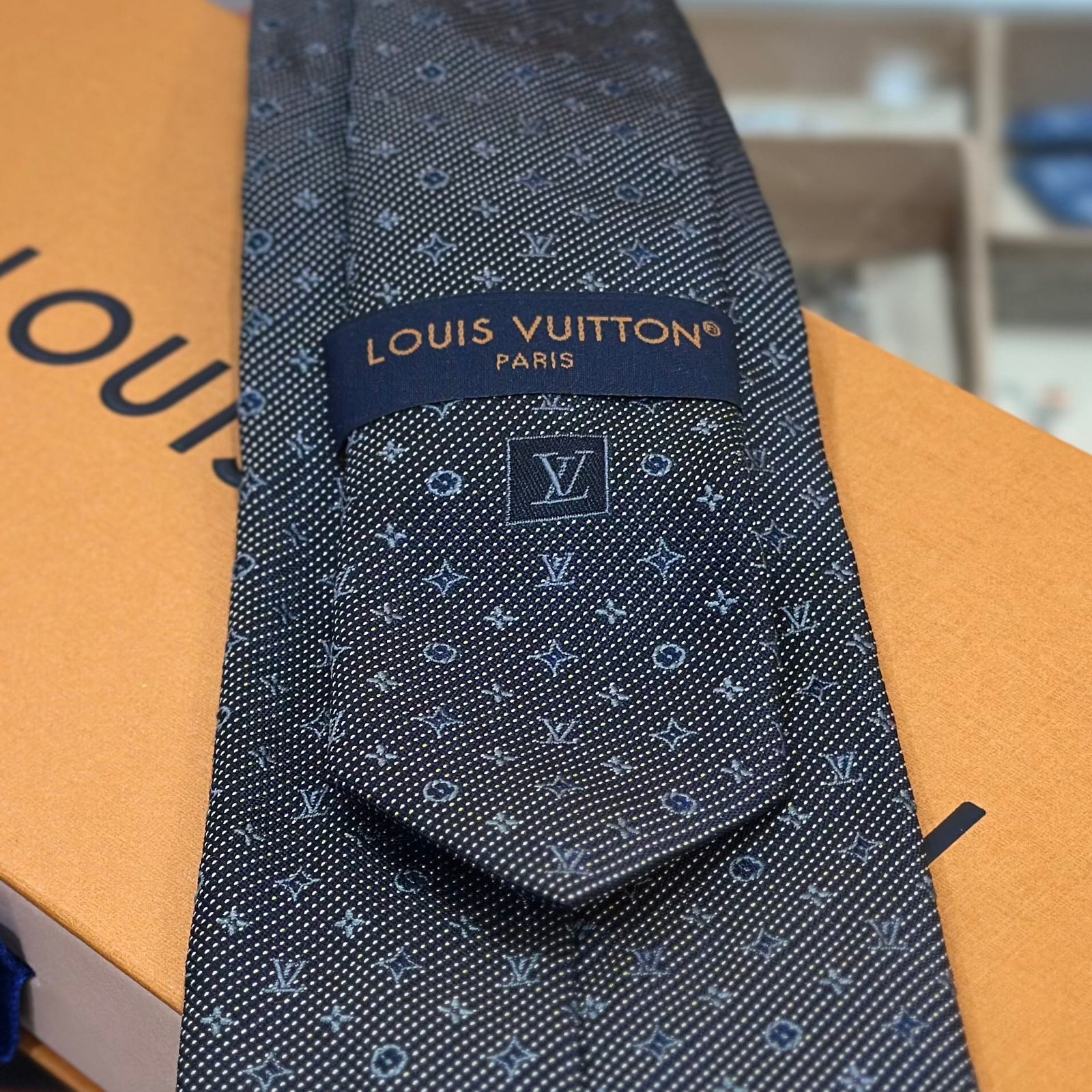 LOUIS VUITTON Monogram Classic Tie Grey (2)