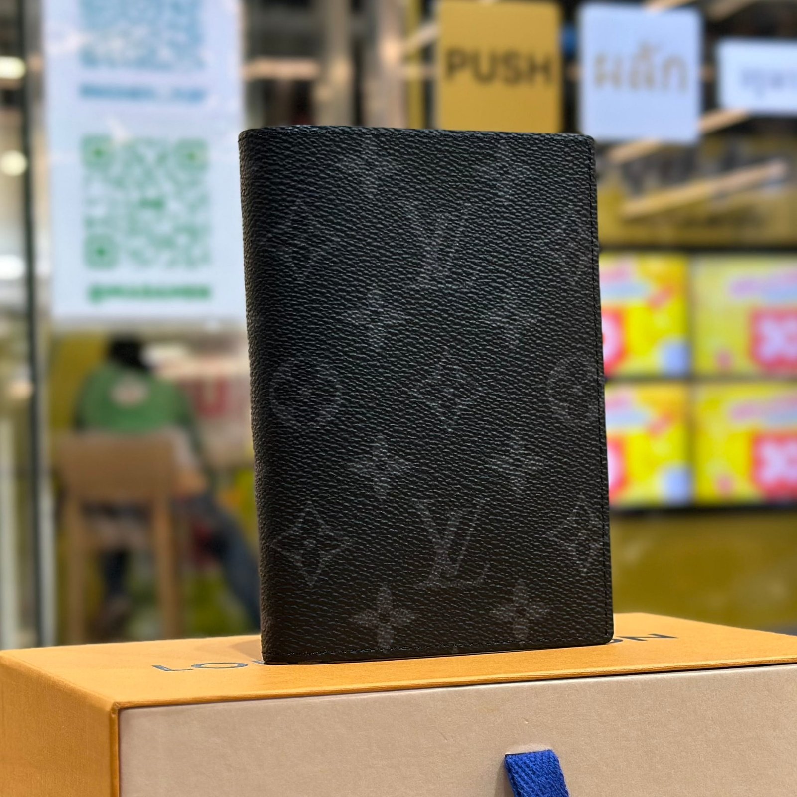 LOUIS VUITTON Monogram Eclipse Passport Cover (1)